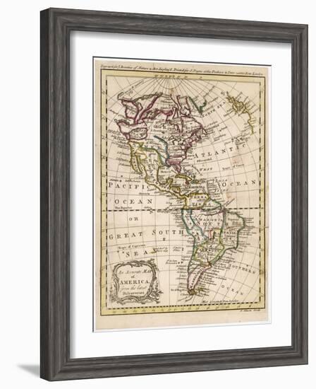 Map of North and South America-J. Gibson-Framed Photographic Print