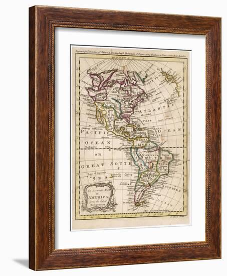 Map of North and South America-J. Gibson-Framed Photographic Print