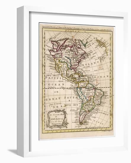 Map of North and South America-J. Gibson-Framed Photographic Print