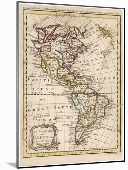 Map of North and South America-J. Gibson-Mounted Photographic Print