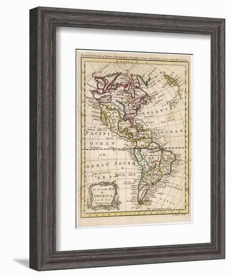 Map of North and South America-J. Gibson-Framed Photographic Print