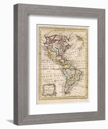 Map of North and South America-J. Gibson-Framed Photographic Print