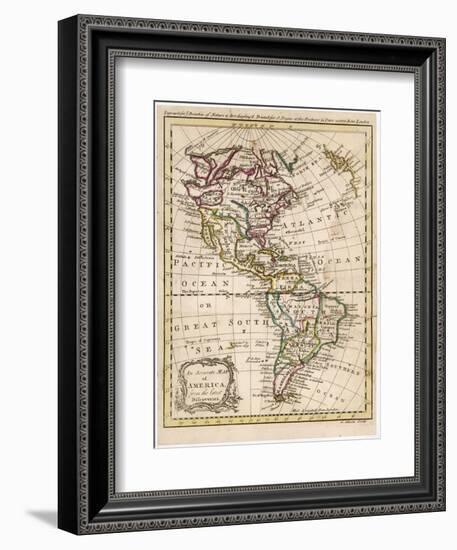 Map of North and South America-J. Gibson-Framed Photographic Print