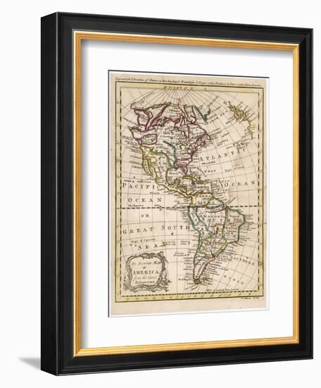 Map of North and South America-J. Gibson-Framed Photographic Print