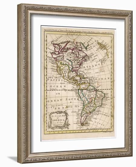 Map of North and South America-J. Gibson-Framed Art Print