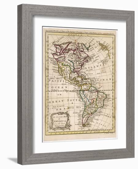 Map of North and South America-J. Gibson-Framed Art Print