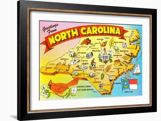 Map of North Carolina-null-Framed Art Print