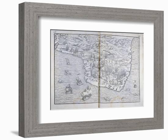 Map of North-Eastern Brazil-null-Framed Giclee Print