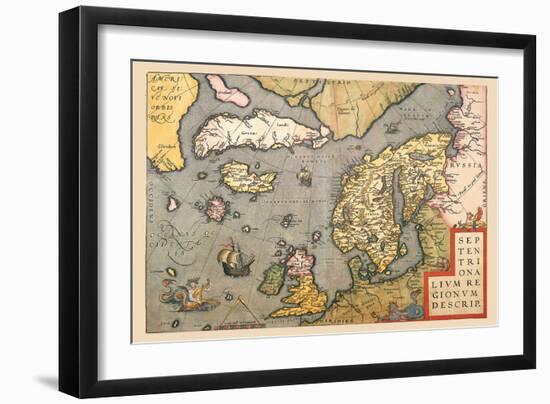 Map of North Sea-Abraham Ortelius-Framed Art Print