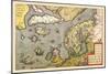 Map of North Sea-Abraham Ortelius-Mounted Art Print