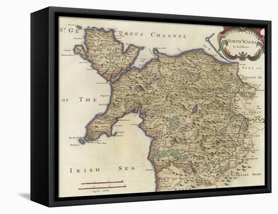 Map of North Wales-Robert Morden-Framed Premier Image Canvas