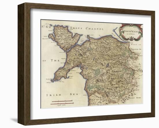 Map of North Wales-Robert Morden-Framed Giclee Print