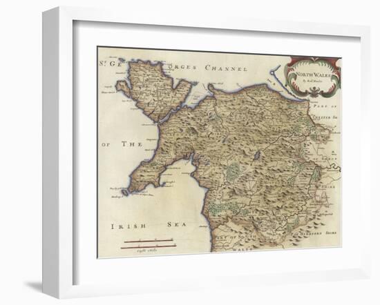 Map of North Wales-Robert Morden-Framed Giclee Print