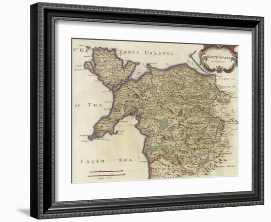 Map of North Wales-Robert Morden-Framed Giclee Print