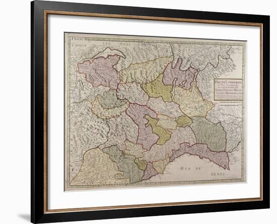 Map of North-Western Italy and Savoy-null-Framed Giclee Print