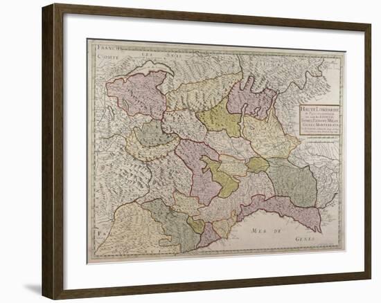 Map of North-Western Italy and Savoy-null-Framed Giclee Print