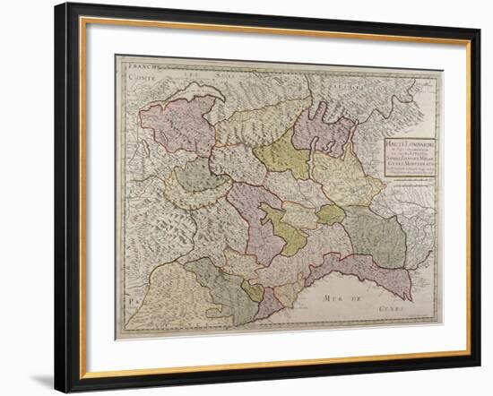 Map of North-Western Italy and Savoy-null-Framed Giclee Print