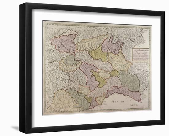 Map of North-Western Italy and Savoy-null-Framed Giclee Print