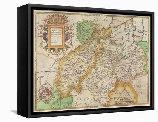 Map of Northampton and Adjacent Counties, from 'Atlas of England and Wales', 1576-Christopher Saxton-Framed Premier Image Canvas