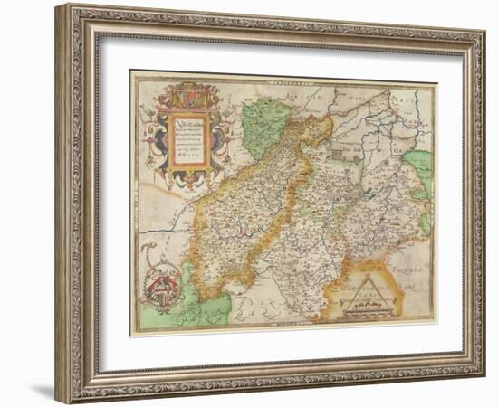 Map of Northampton and Adjacent Counties, from 'Atlas of England and Wales', 1576-Christopher Saxton-Framed Giclee Print