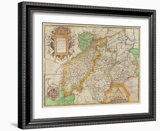 Map of Northampton and Adjacent Counties, from 'Atlas of England and Wales', 1576-Christopher Saxton-Framed Giclee Print