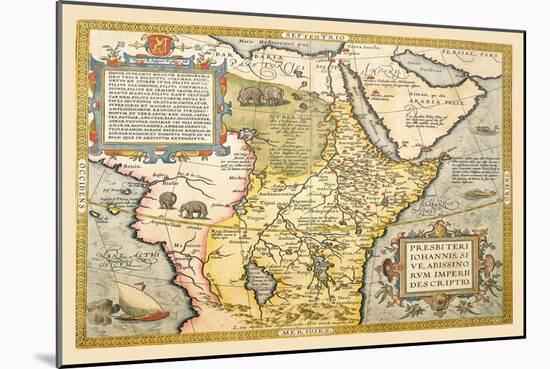 Map of Northeastern Africa-Abraham Ortelius-Mounted Art Print