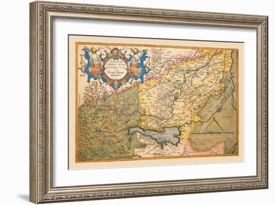 Map of Northeastern Italy, Verona-Abraham Ortelius-Framed Art Print