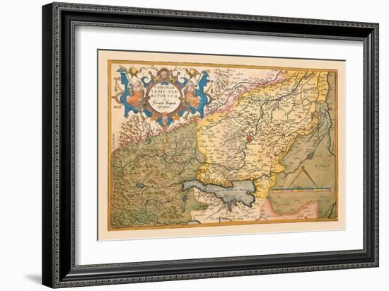 Map of Northeastern Italy, Verona-Abraham Ortelius-Framed Art Print