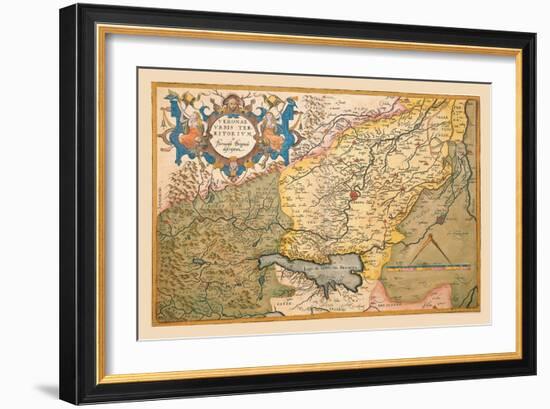 Map of Northeastern Italy, Verona-Abraham Ortelius-Framed Art Print