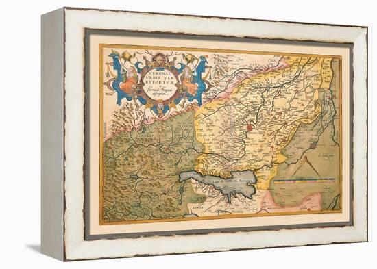 Map of Northeastern Italy, Verona-Abraham Ortelius-Framed Stretched Canvas