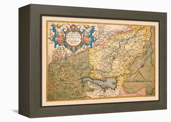 Map of Northeastern Italy, Verona-Abraham Ortelius-Framed Stretched Canvas