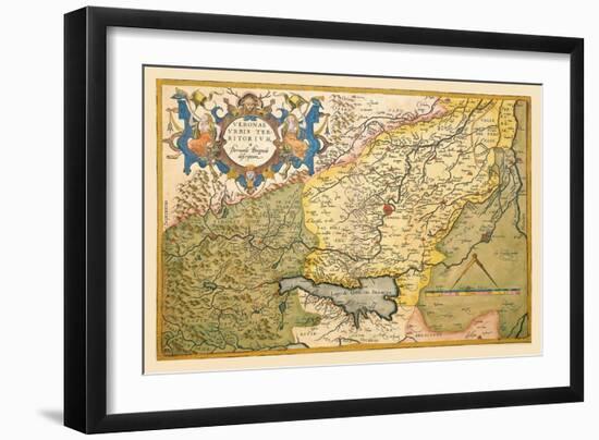 Map of Northeastern Italy, Verona-Abraham Ortelius-Framed Art Print