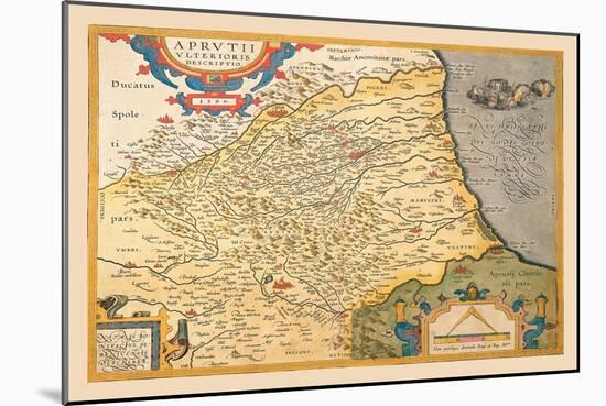 Map of Northeastern Italy-Abraham Ortelius-Mounted Art Print