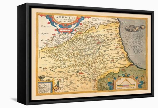Map of Northeastern Italy-Abraham Ortelius-Framed Stretched Canvas