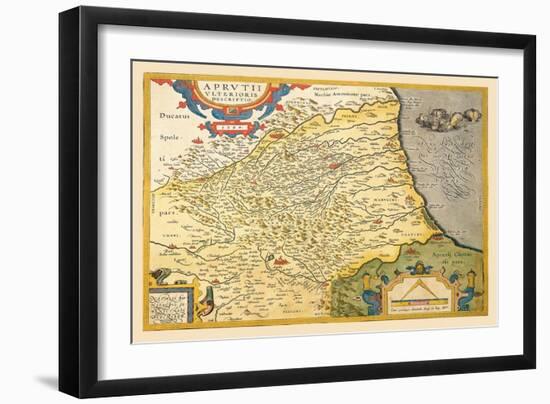 Map of Northeastern Italy-Abraham Ortelius-Framed Art Print