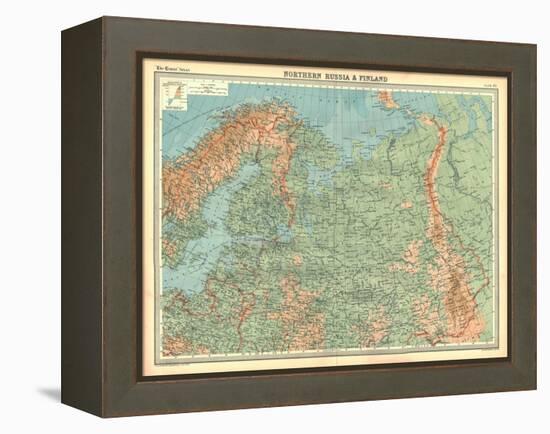 Map of Northern Russia and Finland-Unknown-Framed Premier Image Canvas