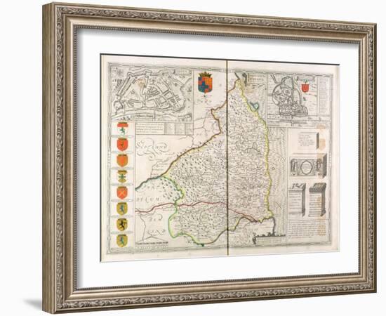 Map of Northumberland, from 'The Theatre of the Empire of Great Britaine', 1611-12-John Speed-Framed Giclee Print