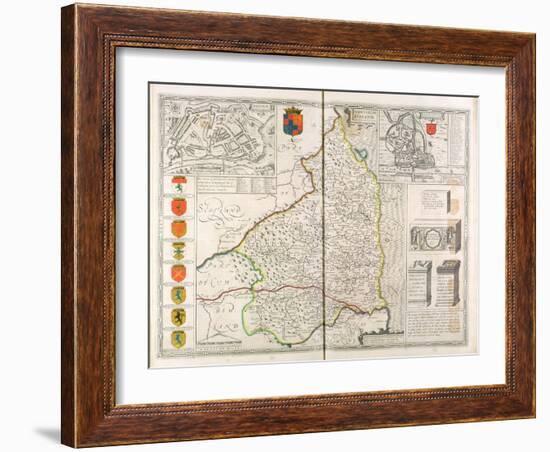 Map of Northumberland, from 'The Theatre of the Empire of Great Britaine', 1611-12-John Speed-Framed Giclee Print