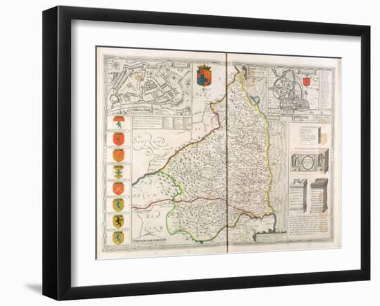 Map of Northumberland, from 'The Theatre of the Empire of Great Britaine', 1611-12-John Speed-Framed Giclee Print