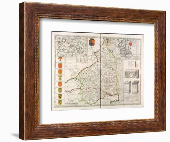 Map of Northumberland, from 'The Theatre of the Empire of Great Britaine', 1611-12-John Speed-Framed Giclee Print