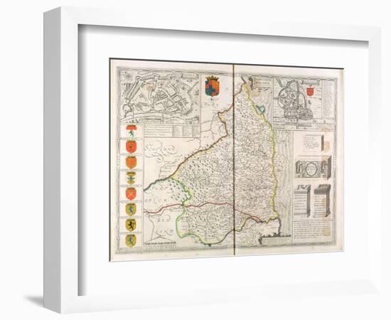 Map of Northumberland, from 'The Theatre of the Empire of Great Britaine', 1611-12-John Speed-Framed Giclee Print