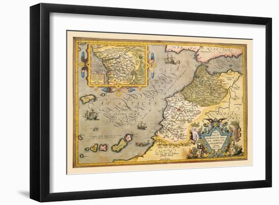 Map of Northwestern Africa-Abraham Ortelius-Framed Art Print