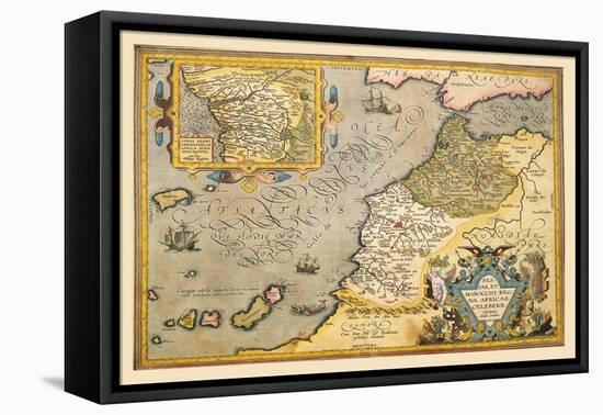 Map of Northwestern Africa-Abraham Ortelius-Framed Stretched Canvas