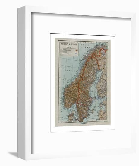 Map of Norway and Sweden, c19th century-Unknown-Framed Giclee Print