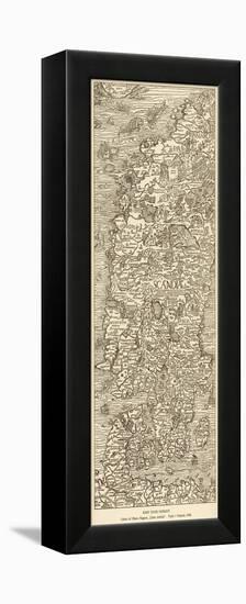 Map of Norway Finland Sweden and Denmark-null-Framed Premier Image Canvas