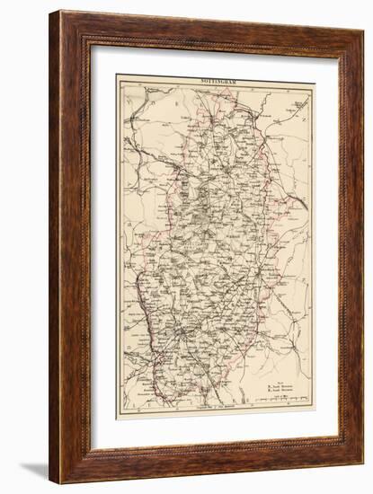 Map of Nottinghamshire, England, 1870s-null-Framed Giclee Print