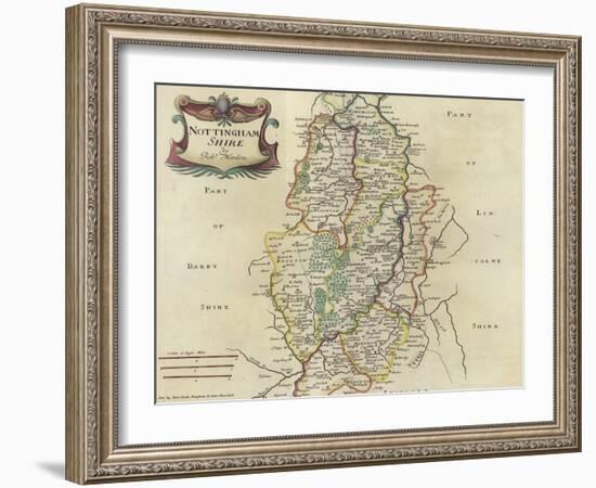 Map of Nottinghamshire-Robert Morden-Framed Giclee Print