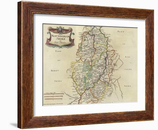 Map of Nottinghamshire-Robert Morden-Framed Giclee Print