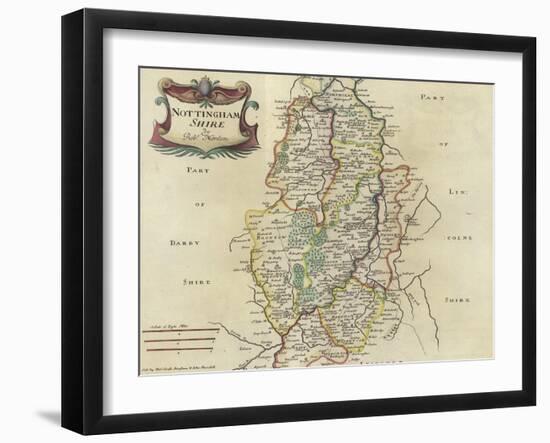 Map of Nottinghamshire-Robert Morden-Framed Giclee Print