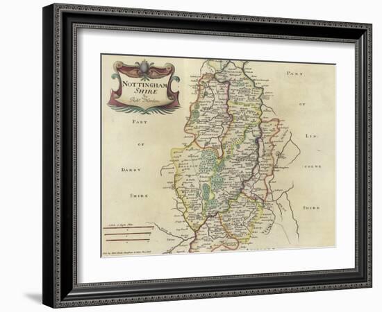 Map of Nottinghamshire-Robert Morden-Framed Giclee Print